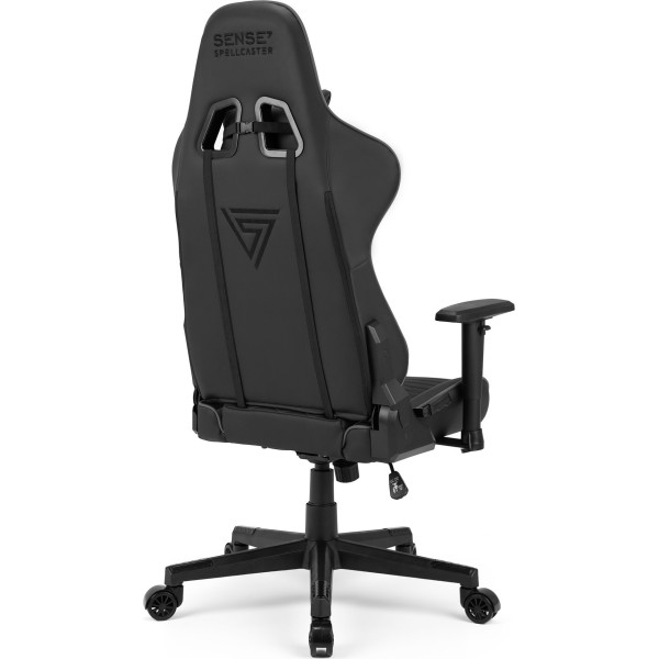 Ігрове крісло SENSE7 Spellcaster, екошкіра, чорно-сіре