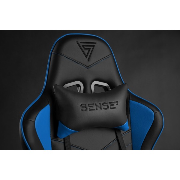 Ігрове крісло SENSE7 Spellcaster, екошкіра, чорно-синє