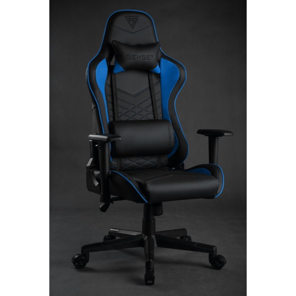 Ігрове крісло SENSE7 Spellcaster, екошкіра, чорно-синє