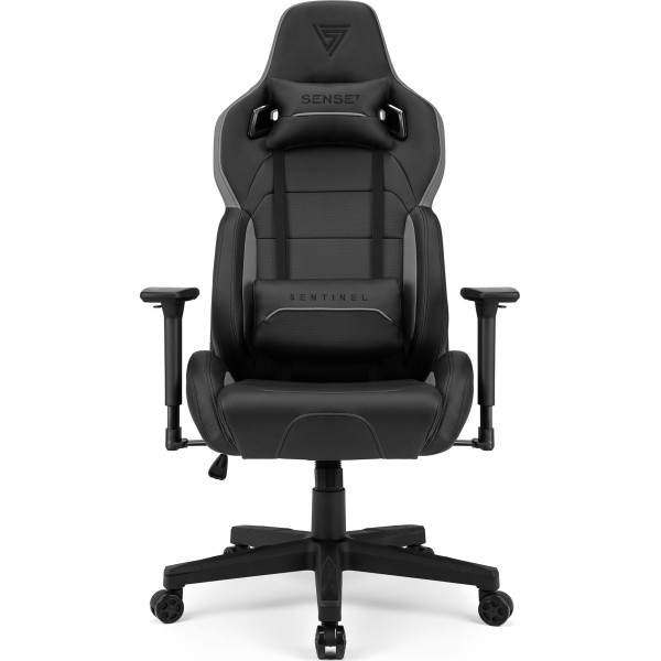 Ігрове крісло SENSE7 Sentinel, екошкіра, чорно-сіре