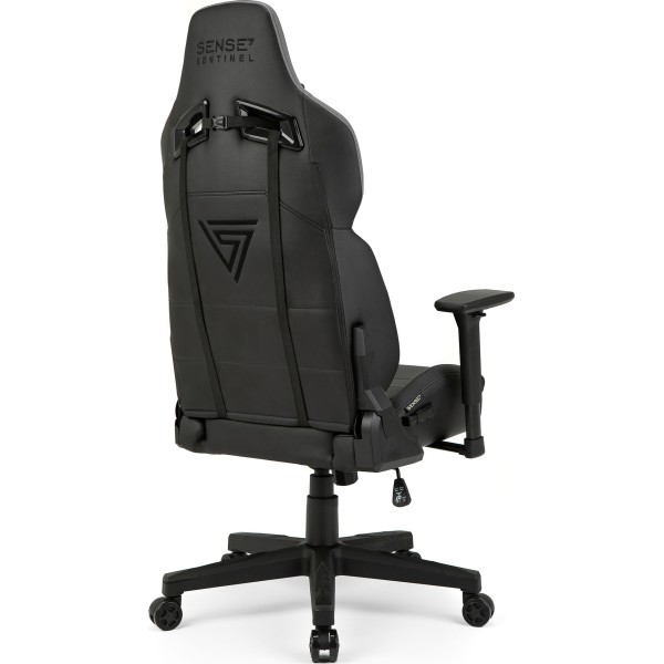 Ігрове крісло SENSE7 Sentinel, екошкіра, чорно-сіре
