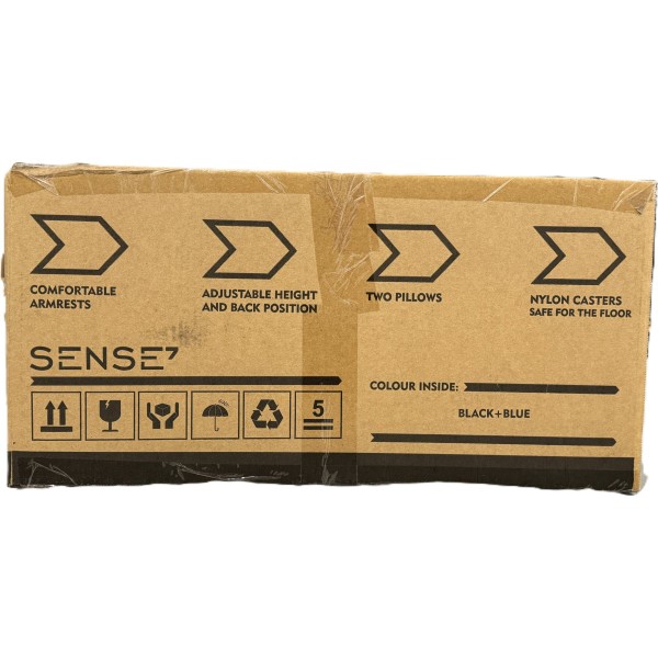 Ігрове крісло SENSE7 Sentinel, екошкіра, чорно-синє