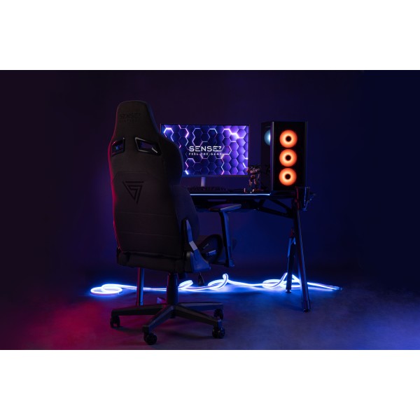 Ігрове крісло SENSE7 Sentinel, тканина, чорне