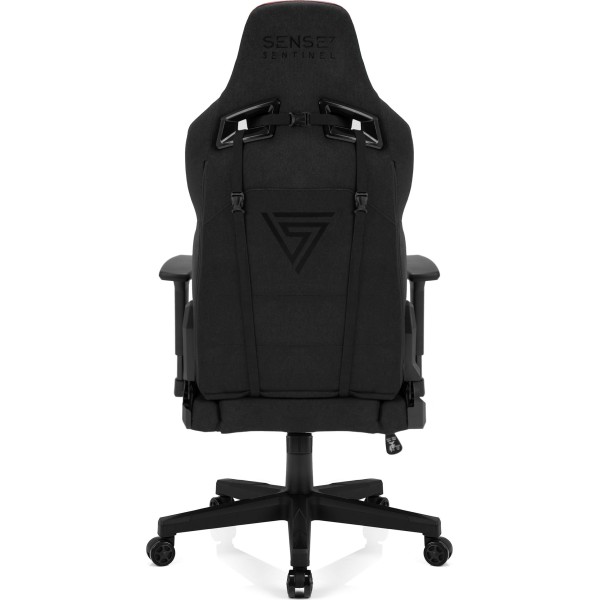 Ігрове крісло SENSE7 Sentinel, тканина, чорно-червоне