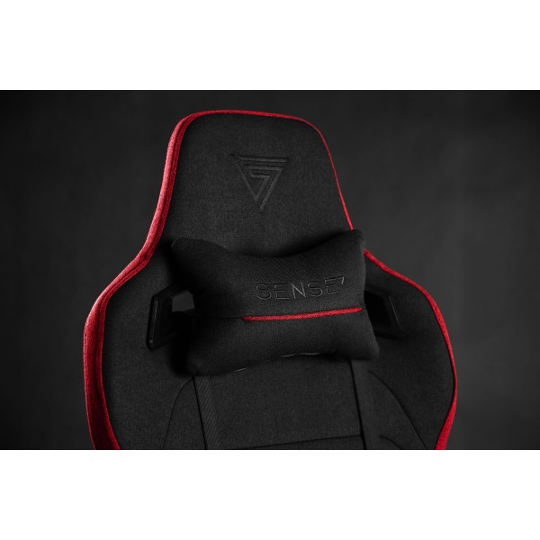 Ігрове крісло SENSE7 Sentinel, тканина, чорно-червоне