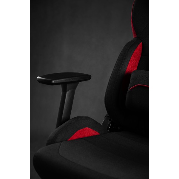 Ігрове крісло SENSE7 Sentinel, тканина, чорно-червоне