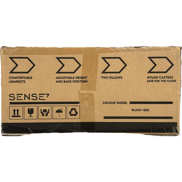 Ігрове крісло SENSE7 Sentinel, тканина, чорно-червоне