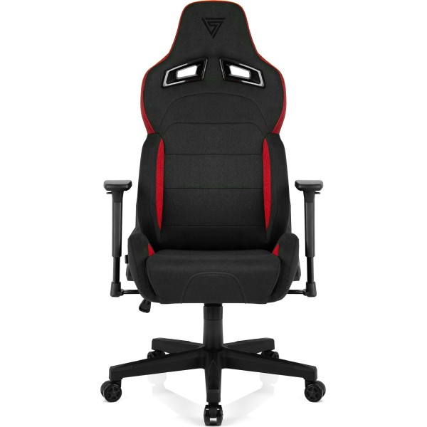 Ігрове крісло SENSE7 Sentinel, тканина, чорно-червоне