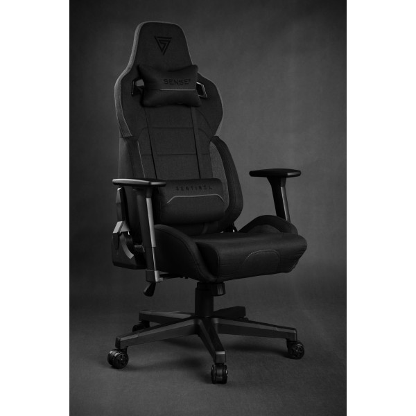 Ігрове крісло SENSE7 Sentinel, тканина, чорно-сіре