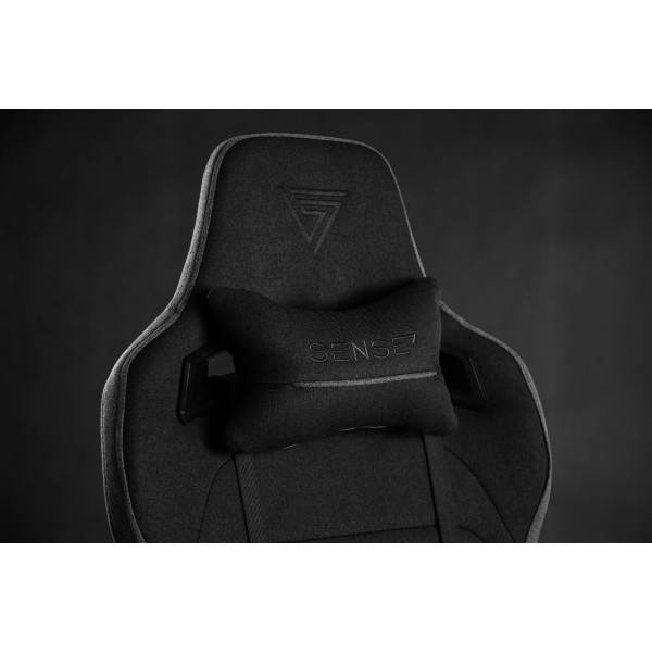 Ігрове крісло SENSE7 Sentinel, тканина, чорно-сіре