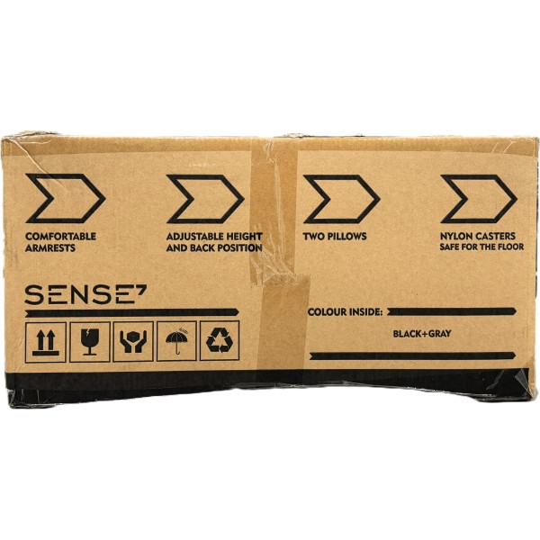 Ігрове крісло SENSE7 Sentinel, тканина, чорно-сіре