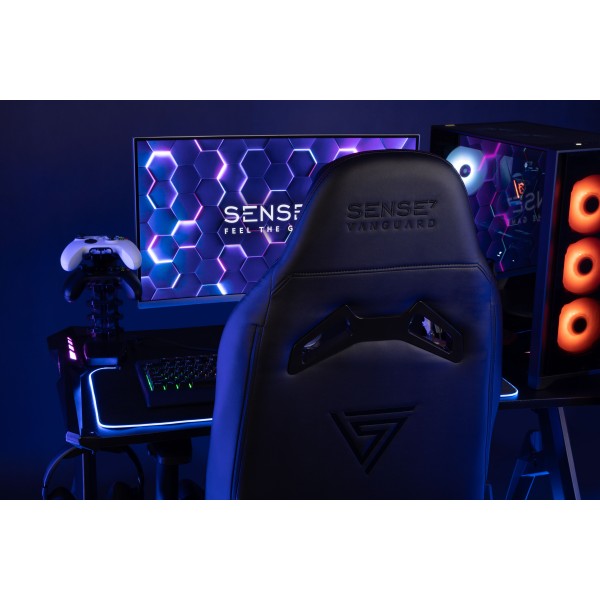 Ігрове крісло SENSE7 Vanguard, екошкіра, чорне
