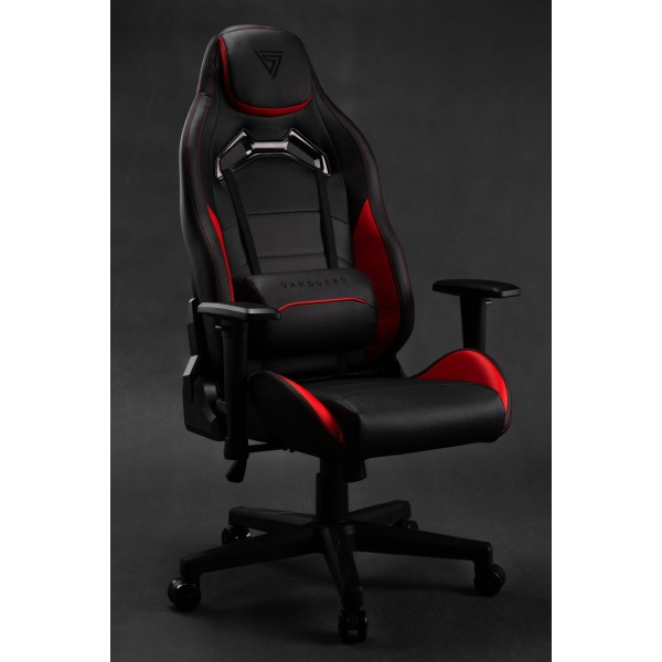 Ігрове крісло SENSE7 Vanguard, екошкіра, чорно-червоне