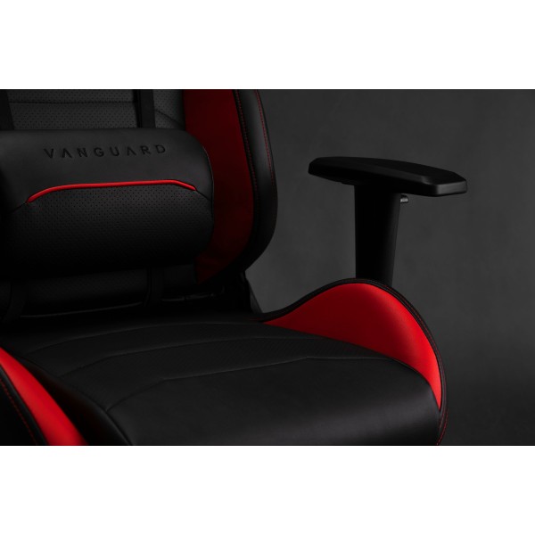 Ігрове крісло SENSE7 Vanguard, екошкіра, чорно-червоне