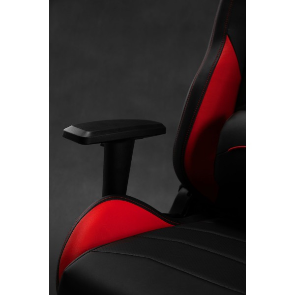 Ігрове крісло SENSE7 Vanguard, екошкіра, чорно-червоне