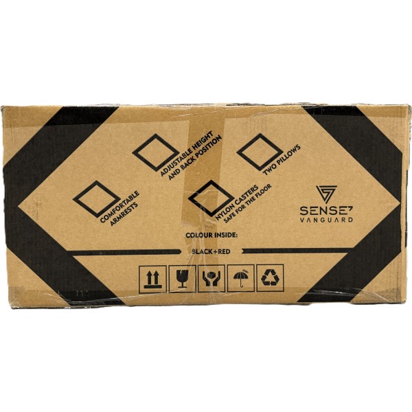 Ігрове крісло SENSE7 Vanguard, екошкіра, чорно-червоне