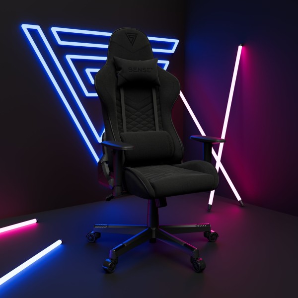 Ігрове крісло SENSE7 Spellcaster, тканина, чорне