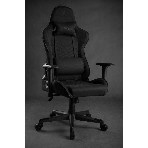 Ігрове крісло SENSE7 Spellcaster, тканина, чорне