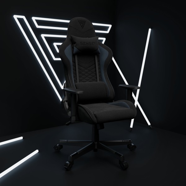 Ігрове крісло SENSE7 Spellcaster, тканина, чорно-синє