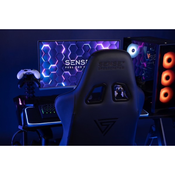 Ігрове крісло SENSE7 Spellcaster, тканина, чорно-синє