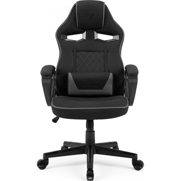 Ігрове крісло SENSE7 Knight, тканина, чорно-сіре