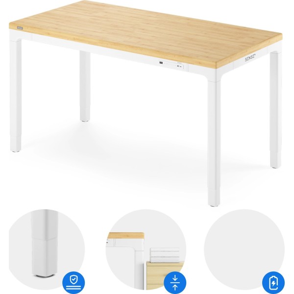 Стіл з регулюванням висоти  SENSE7 Manma 160×80 см, електричний, бамбук