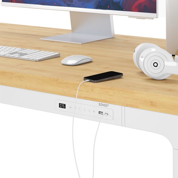 Стіл з регулюванням висоти  SENSE7 Manma 160×80 см, електричний, бамбук