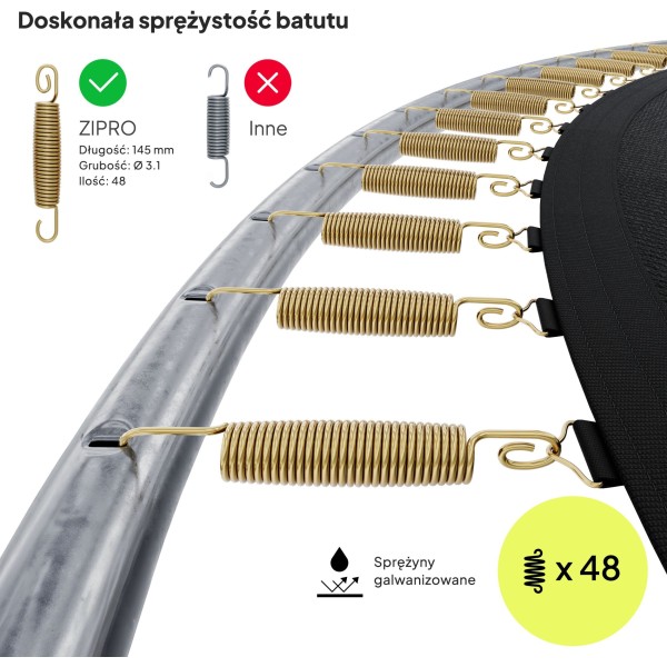 Батут Zipro JumpPro OUT 252 см із зовнішньою сіткою