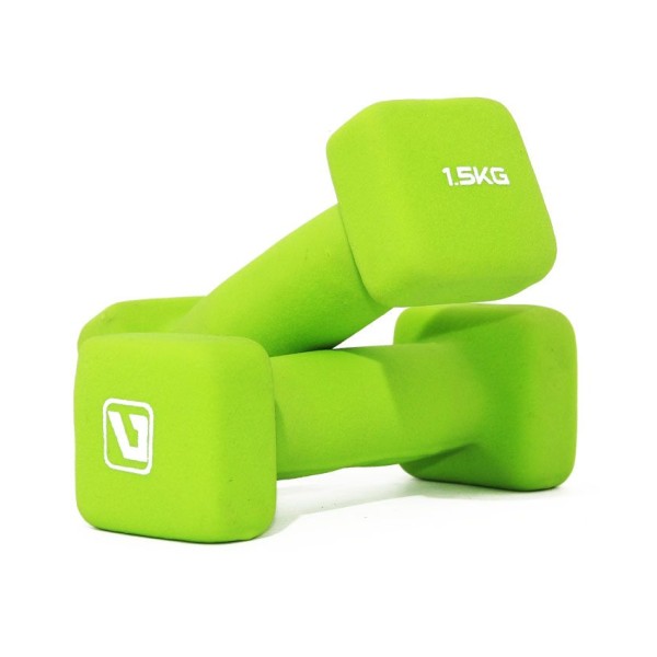 Гантелі неопренові LiveUp Square Head Dumbbell 2x1.5кг