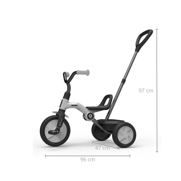Триколісний велосипед з ручкою Qplay Ant Plus, сірий