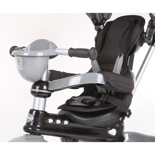 Триколісний велосипед-коляска Qplay Comfort, сірий
