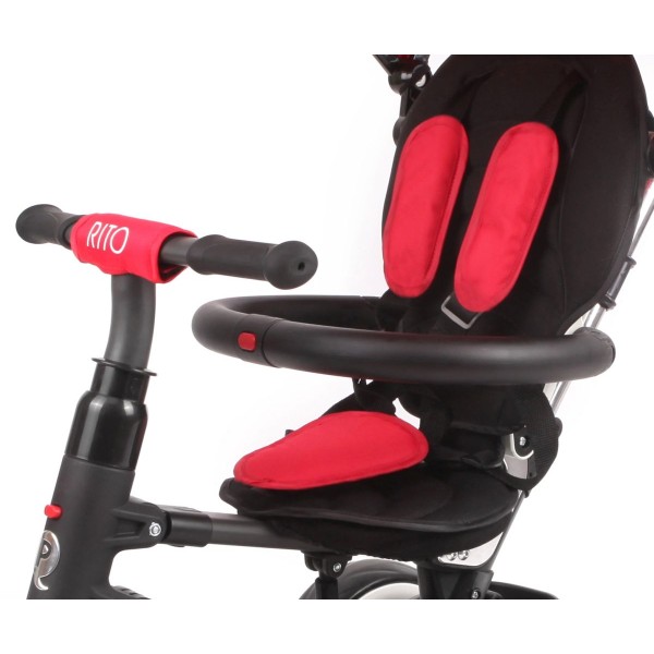 Триколісний велосипед-коляска Qplay Rito Rubber, червоний