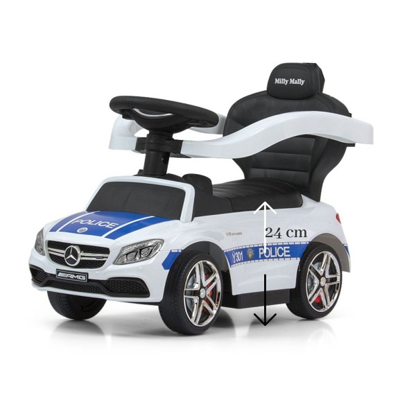 Дитяча машинка-толокар з ручкою Milly Mally Mercedes-AMG C63 Coupe Police