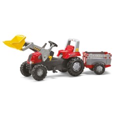 Трактор на педалі з причепом та ковшем Rolly Toys Rolly Junior RT, червоний (811397)