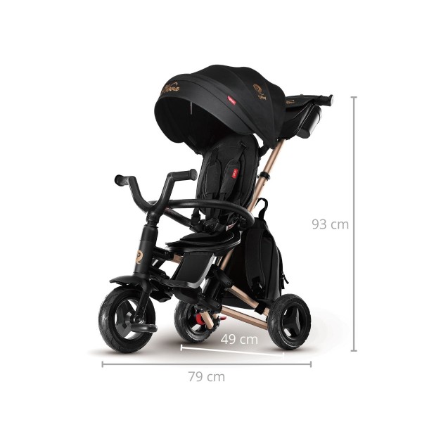 Триколісний велосипед-коляска Qplay Nova+ Rubber, золотистий