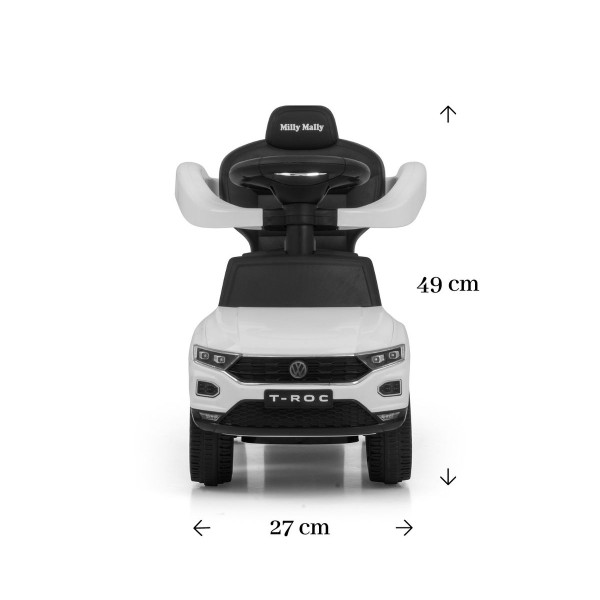Дитяча машинка-толокар з ручкою Milly Mally Volkswagen T-ROC, білий