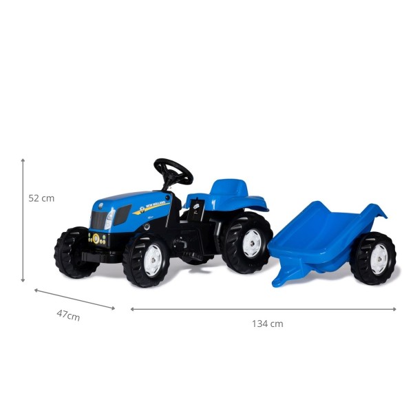 Трактор на педалі з причепом Rolly Toys Rolly Kid New Holland Agriculture (013074)