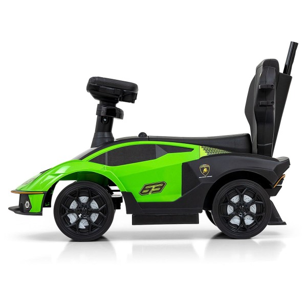 Дитяча машинка-толокар з ручкою Milly Mally Lamborghini Essenza SC V12, зелений