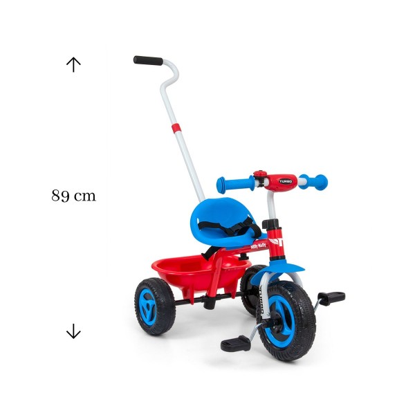 Триколісний велосипед з ручкою Milly Mally Turbo, червоний