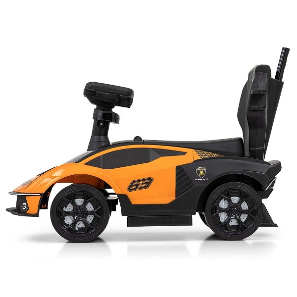 Дитяча машинка-толокар з ручкою Milly Mally Lamborghini Essenza SC V12, оранжевий