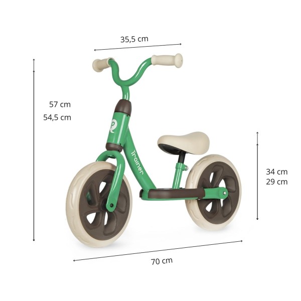 Біговел з колесами EVA Qplay Trainer, зелений
