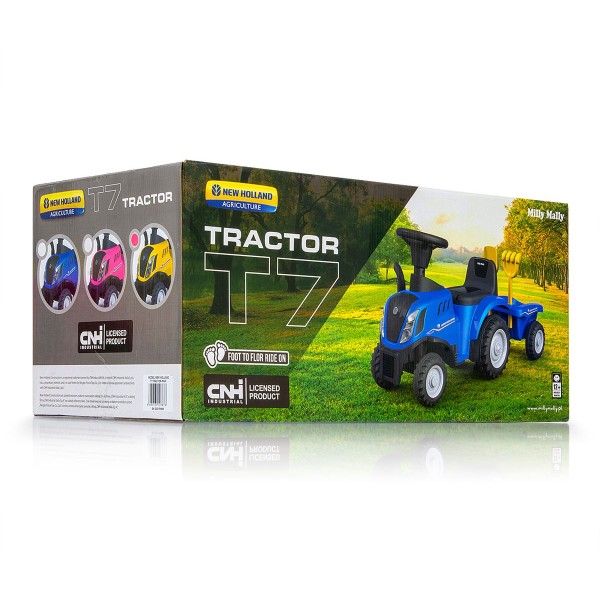 Дитячий трактор толокар Milly Mally New Holland T7, жовтий