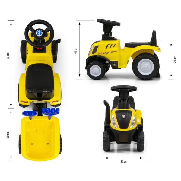 Дитячий трактор толокар Milly Mally New Holland T7, жовтий