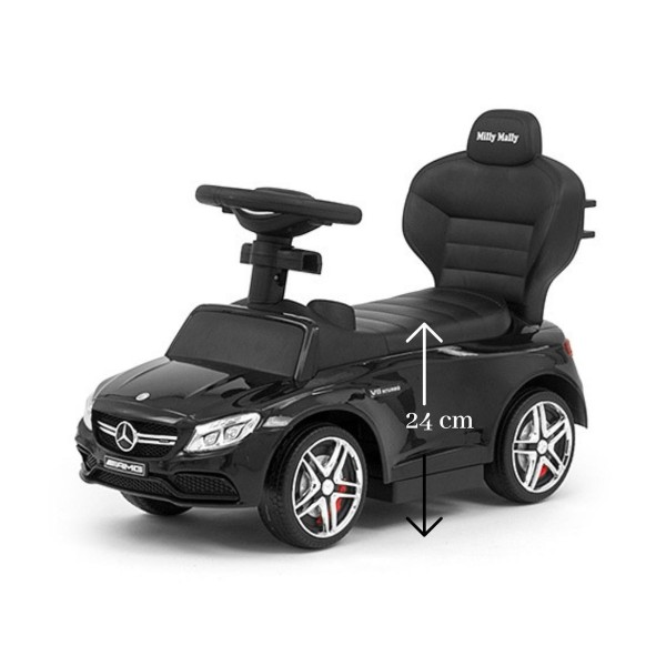 Дитяча машинка-толокар з ручкою Milly Mally Mercedes-AMG C63 Coupe, чорний