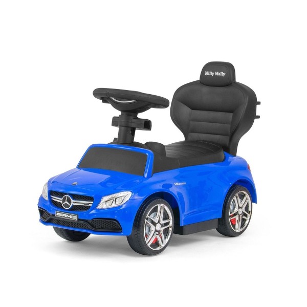 Дитяча машинка-толокар з ручкою Milly Mally Mercedes-AMG C63 Coupe, синій