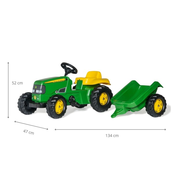 Трактор на педалі з причепом Rolly Toys Rolly Kid John Deere (012190)