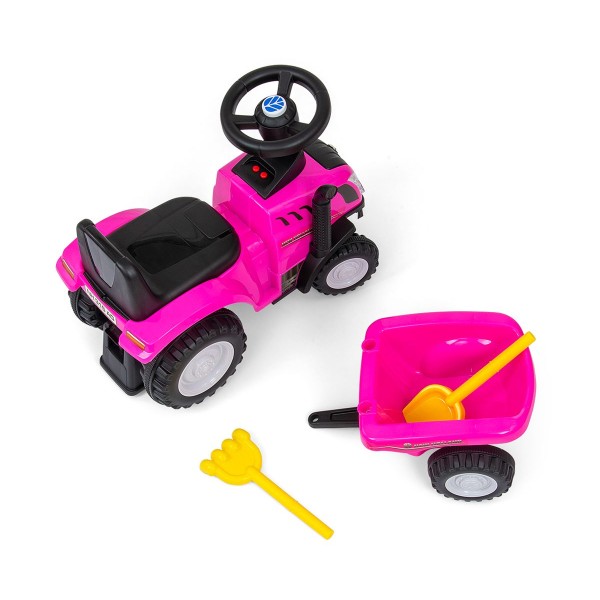 Дитячий трактор толокар Milly Mally New Holland T7, рожевий