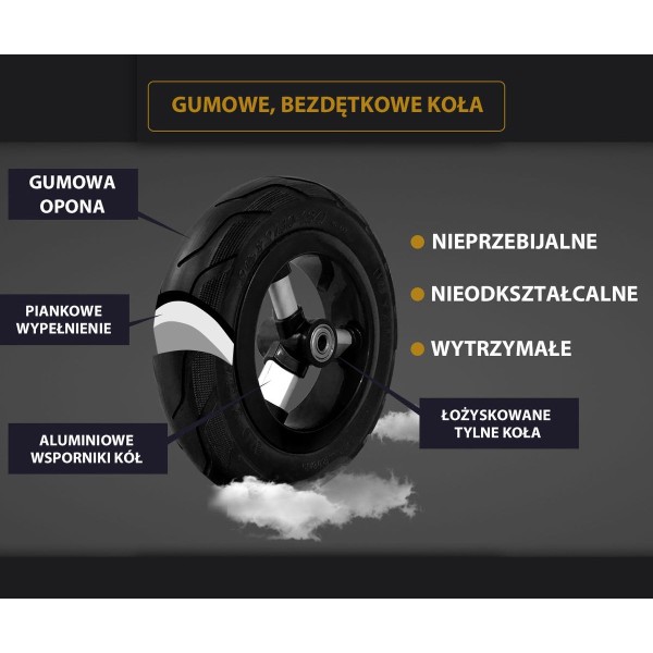 Триколісний велосипед-коляска Qplay Rito Rubber, сірий