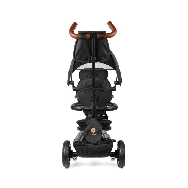Триколісний велосипед-коляска Qplay Rito Deluxe Rubber, чорний