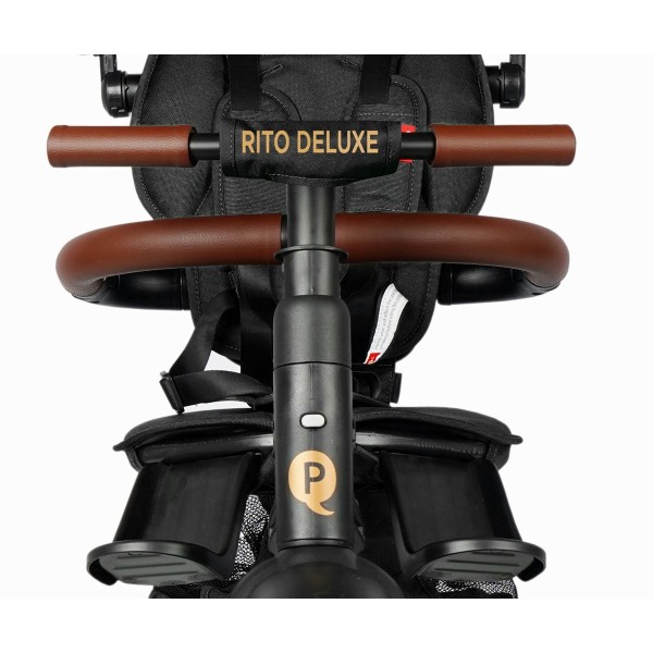 Триколісний велосипед-коляска Qplay Rito Deluxe Rubber, чорний
